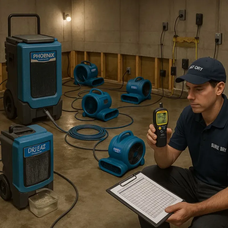 Structural Drying and Dehumidification process in Naples Manor, FL